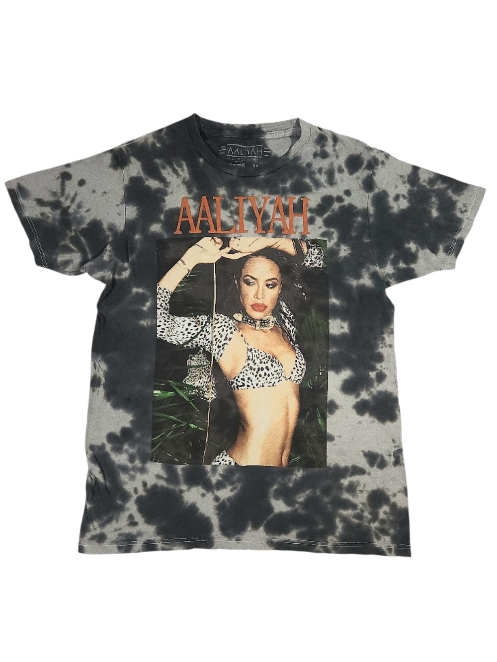 Ripple Junction Aaliyah Photo Tie-Dye Tee - Black, Gray & Red